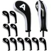 High Quality 12Pcs Rubber Neoprene Golf Head Cover Golf Club Iron Putter Protect Set Number Printed with Zipper Long Neck 1