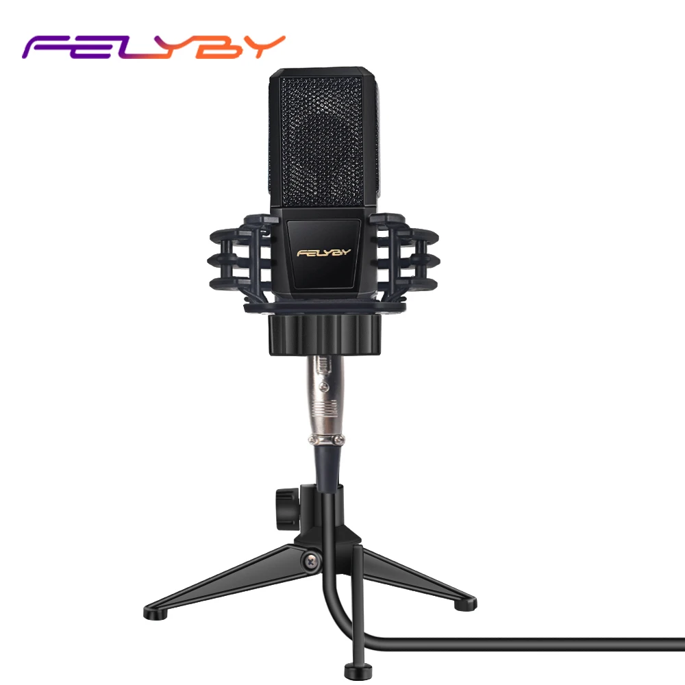 FELYBY Новый конденсаторный микрофон BM1000 для компьютера/ноутбука/ПК записывающий