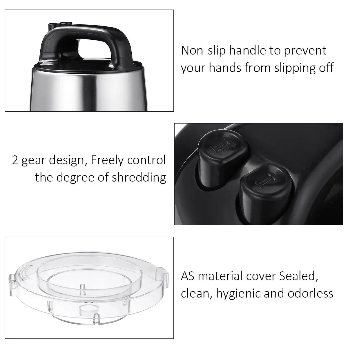 Electric Meat Grinder 1800W 6Liter Stainless Steel Chopper 2 Speeds 4 Blades Automatic Food Mixer