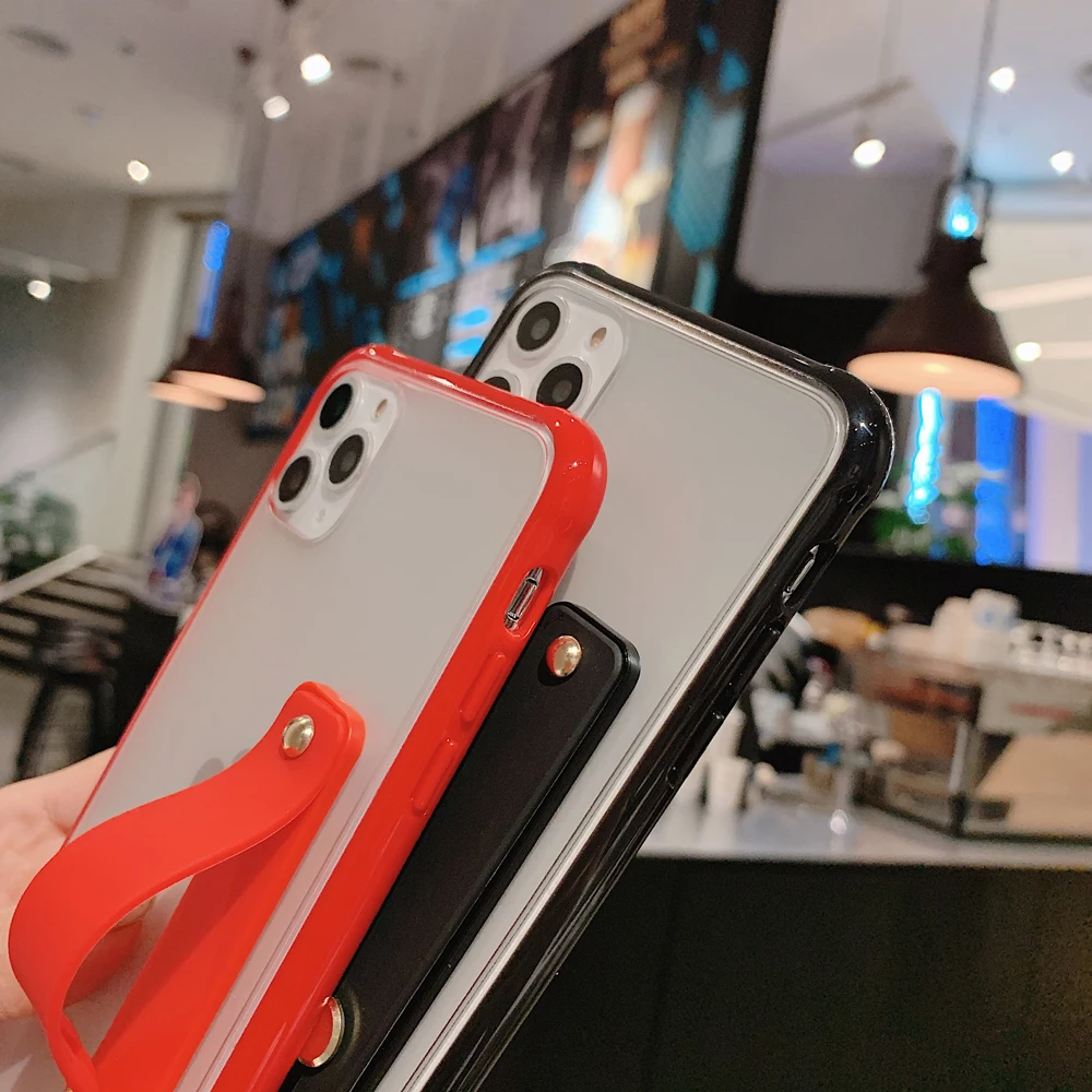 Мягкий силиконовый бампер матовый чехол с кольцом на палец для iPhone X XR XS 11 Pro Max 6 6s 7 8 Plus прозрачный держатель подставка чехол для телефона