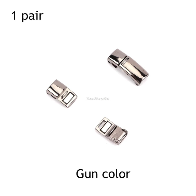 4pcs/1pair New Metal Shoelace Magnetic buckle Shoelaces magnetic Lock Shoes Accessories AF1 Sneaker Kits Metal Laces Buckle Gun color