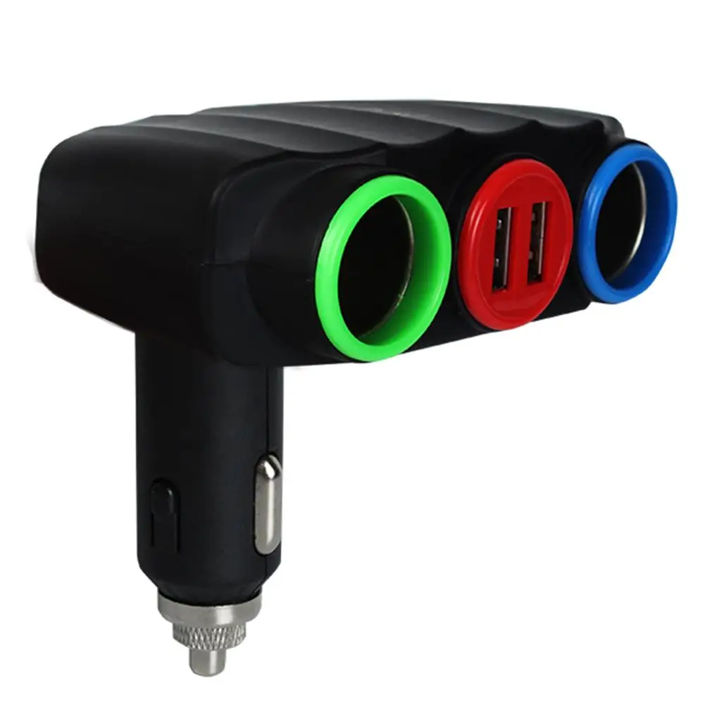 Universal 12V-24V Car Cigarette Lighter Socket Splitter Plug LED USB Charger 120W Adapter Accessories