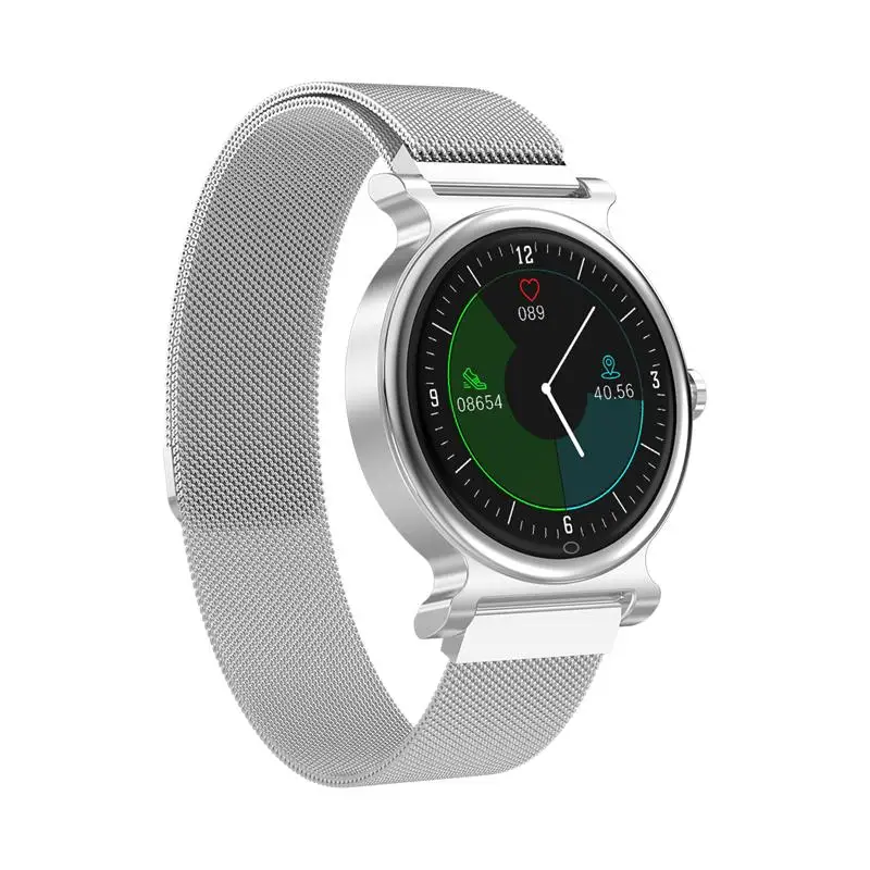 White steel strap 696 R20 Смарт-часы датчик движения IP67 с функцией распознавания артериального давления - Цвет: White steel strap