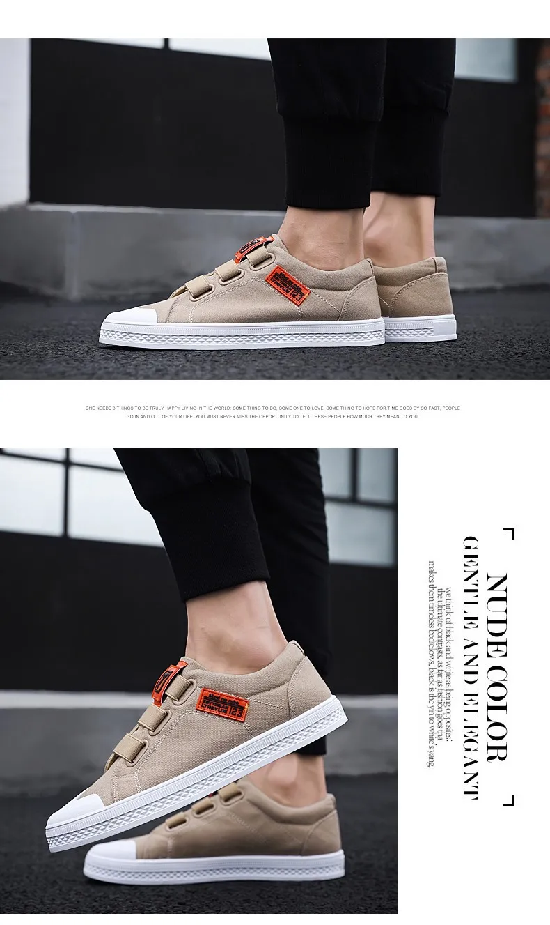 M- Casual solid color breathable wear Hot Sale Fashion Trend men‘s shoes Teen Canvas Shoes Wild daily low Student Shoes
