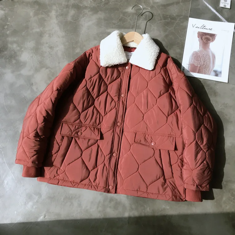 Dark Red Новинка 13343, зимняя куртка с меховым воротником, для женщин, для студентов, на каждый день, Новинка - Цвет: Dark Red