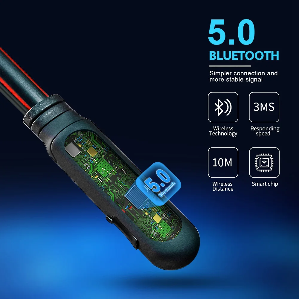 Bluetooth беспроводная гарнитура шейные спортивные наушники 4D стерео с микрофоном 5 0