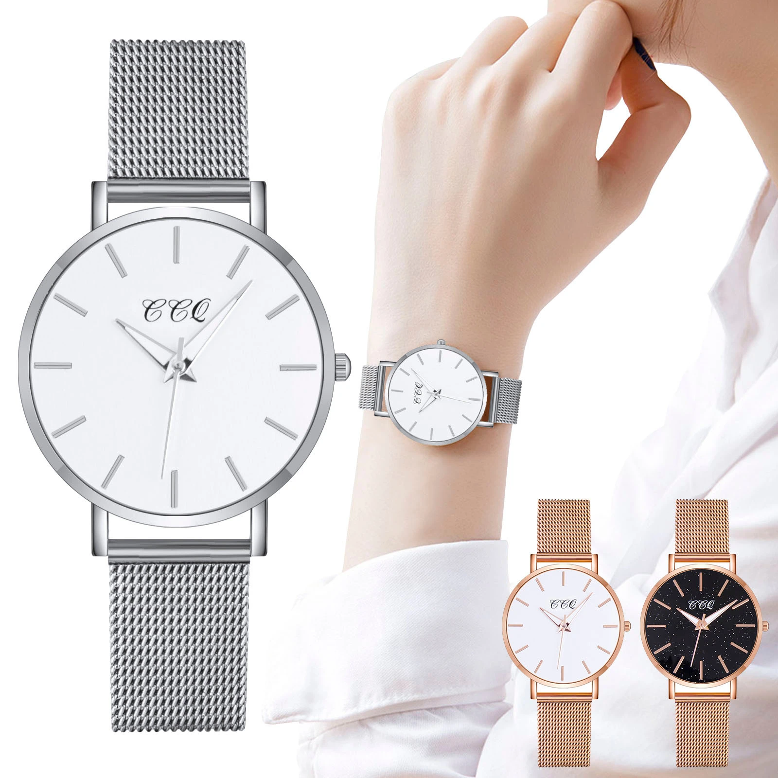 CCQ Brand Minimalist Quartz Watch without Numerals Scale Stainless Steel  Dial Watches for Women Ladies Wristwatch Montre Femme|Women's Watches| -  AliExpress