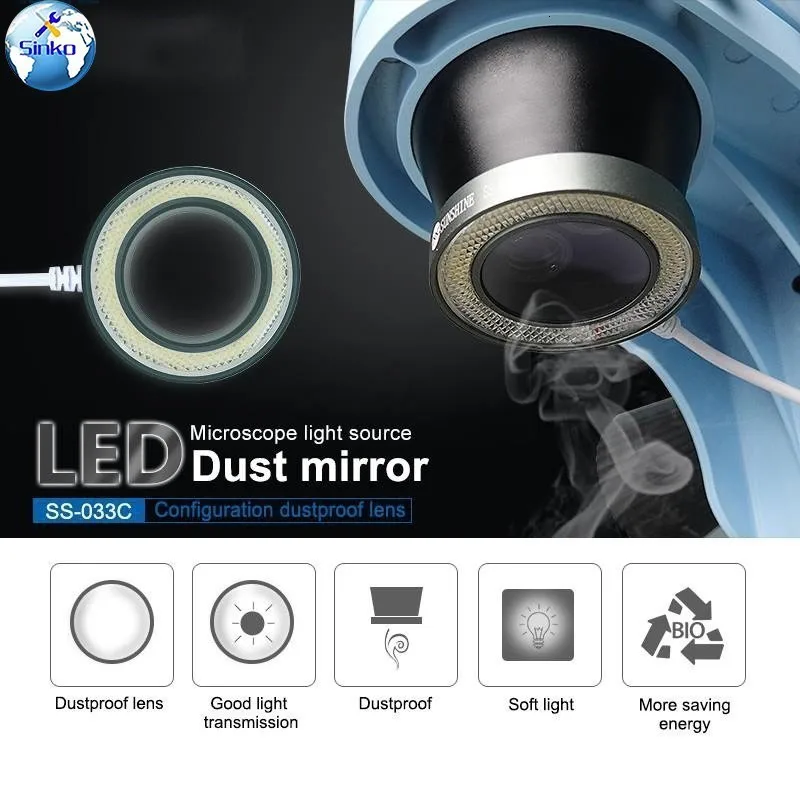 Sunshine SS-033C, микроскоп, 36 светодиодный, белый светильник, источник пыли, зеркало, защита от дыма, двойная Лупа