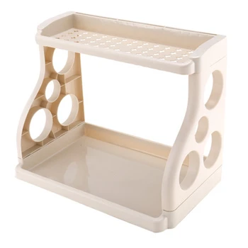 

Kitchen Shelves Multifunctional Kitchen Shelf Corner Dish Dish Rack Perforated Plastic 2 Layer Spice Rack