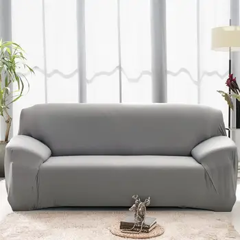 

Elastic Full Cloth Sofa Cover Non-slip 4 Seater Couch Protector Solid Color Universal Slipcover