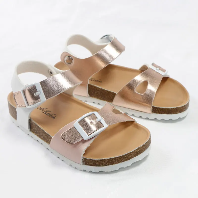 children's sandals Summer Children Sandals for Girls PU Leather Metallic Glitter Princess Orthopedic Shoes Open Toe Toddler Kids Girl Sandals Cork child shoes girl