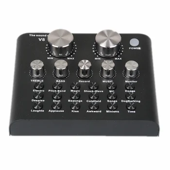 

Audio Mixing Sound Card USB Audio Interface with Multiple Sound Effects Built-in Battery for Live Streaming Recording