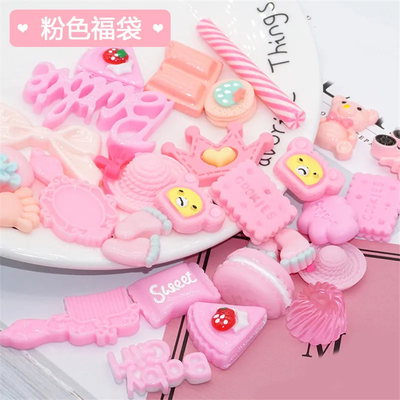 20pcs DIY Slime Charms Sweet Candy Sugar Chocolate Cake Animal Flowers Ice Cream Resin Crafts Clay Decoration Toys children Gift - Цвет: 20pcs toy 8