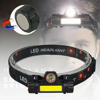 

LED COB Head Light Torch Work Light Rechargeable Flashlight Headlamp Magnetic