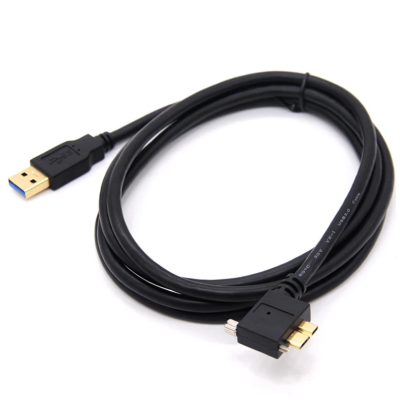 USB Charging Cable USB 3.0 Male to USB3.0 Micro/B Male 90 Degree Angled Lock Screws Mount 0.3m/1m/1.8m/3m