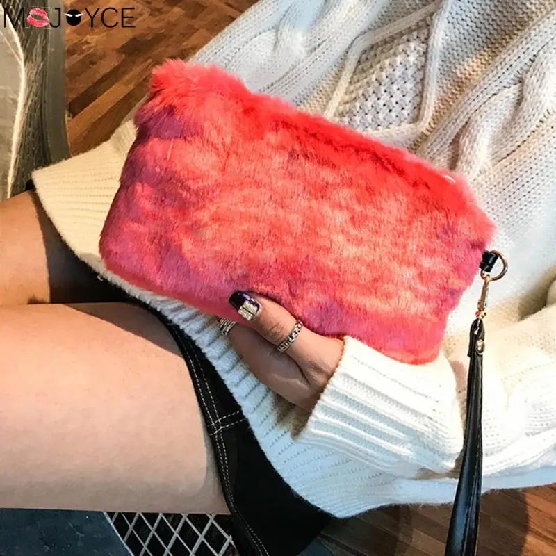 Женские сумки новинка кошелек вечерняя сумочка клатч плюшевая сумка на молнии