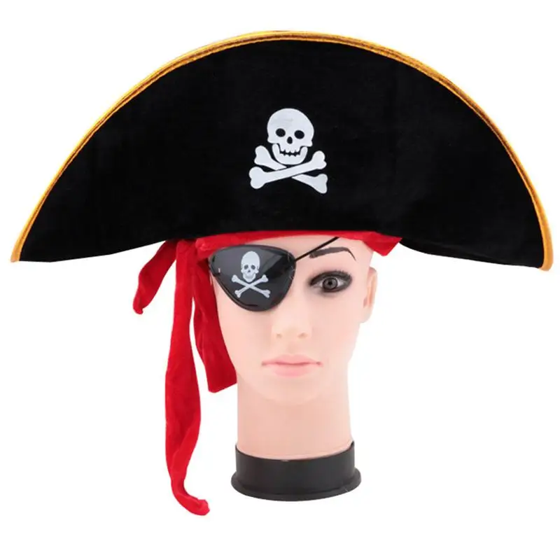 1 шт. пиратская шляпа черепа красная веревка прочный костюм капитана реквизит для