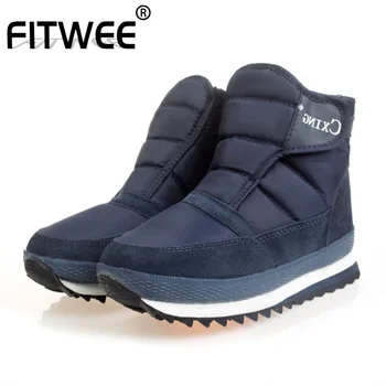 

FITWEE Outdoor Keep Warm Snow Boots For Women Winter With Fur Ankle Boots Thick Bottom Leisure Women Footwear Size 36-45