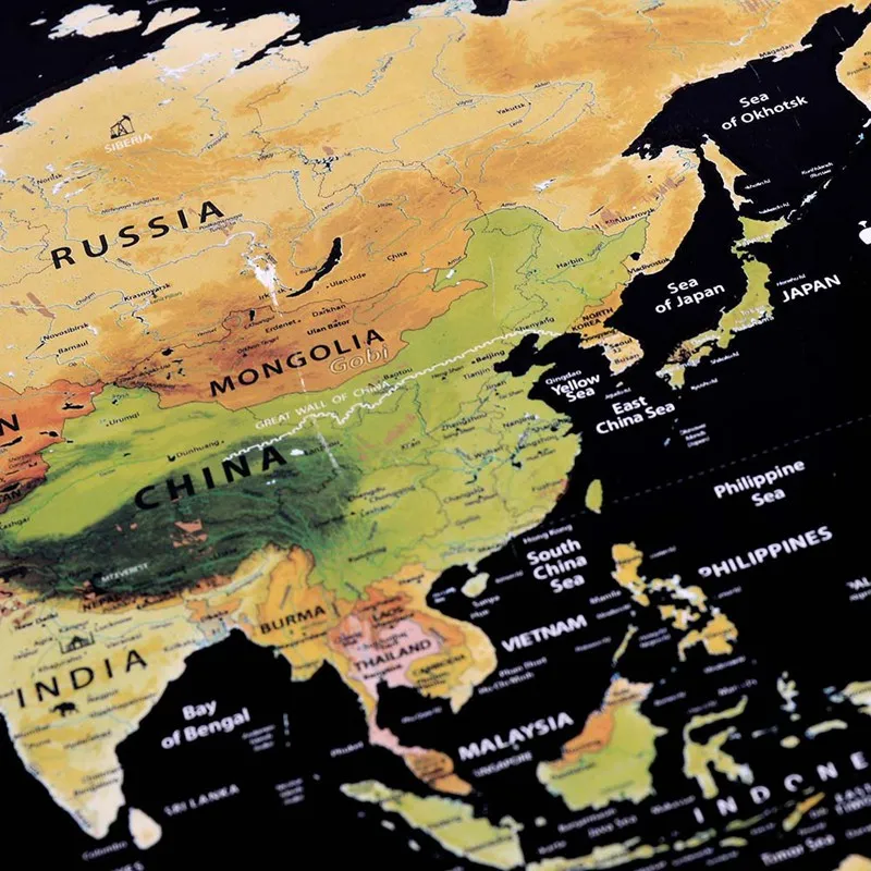 1 шт., модная карта, персонализированная карта мира, мини, креативная, царапающаяся, Офисная карта слов