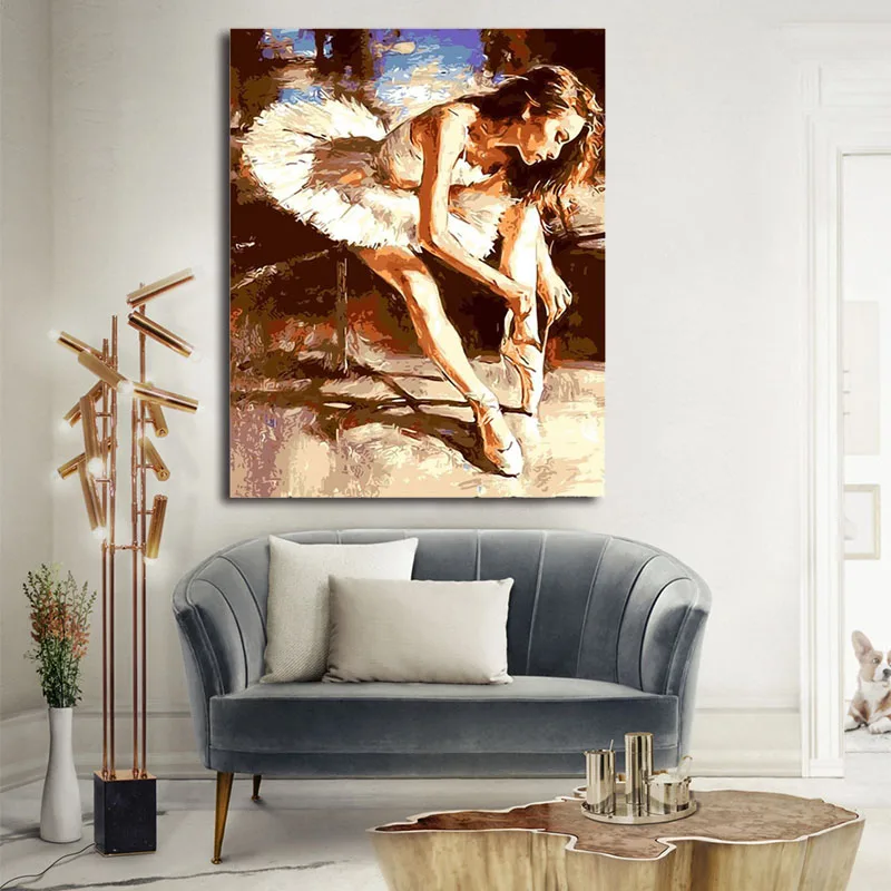

DIY colorings pictures by numbers with BALLERINA GIRL picture drawing painting by numbers framed Home