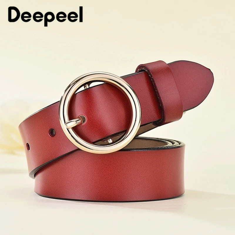 Deepeel 1 шт. 2,8 см* 105-115 см сплав круглая пряжка второй слой воловья кожа ремень для женщин Модный Дикий кожаный ремень джинсовые аксессуары