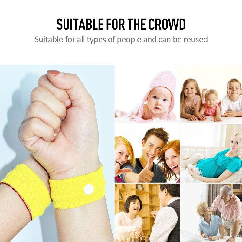 2PCS Adjustable Travel Anti-Nausea Wrist Bands Reusable Cotton Band Anti Nausea Wristbands For Car Motion Sea Sick Ship | Спорт и