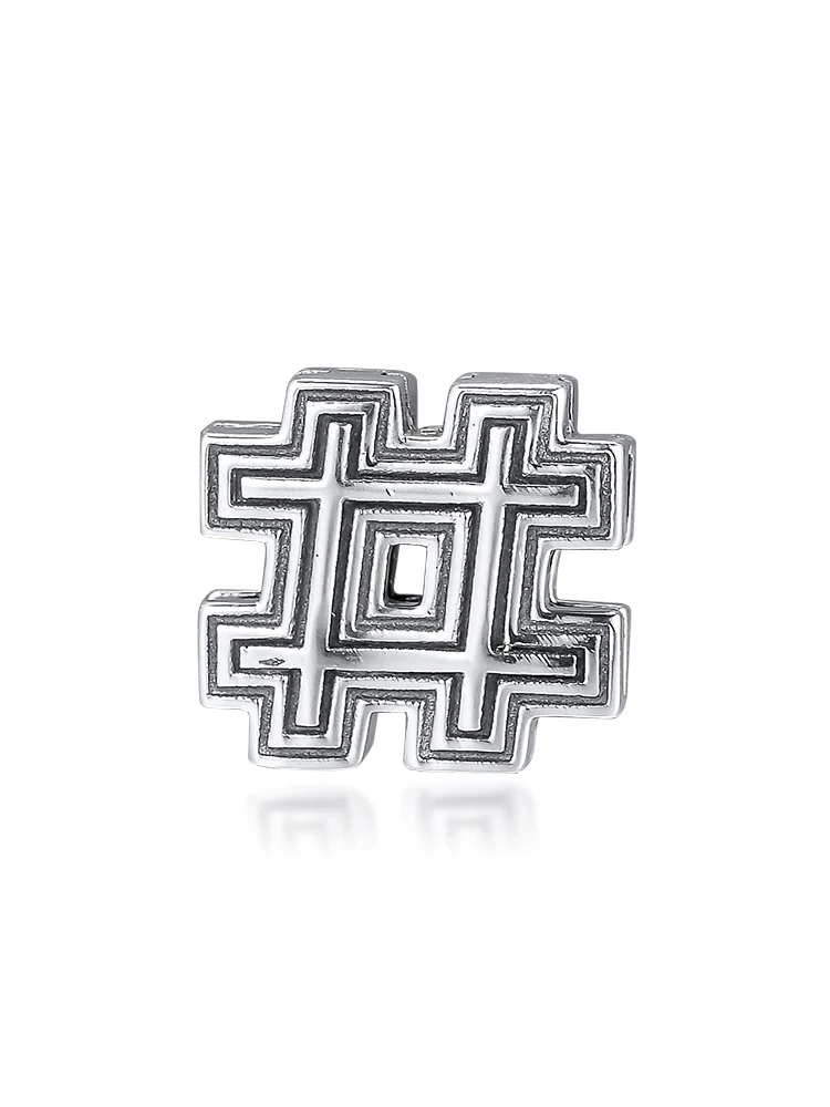 DIY Подходит для Pandora шармы браслеты Hashtag символ клип бусины стерлингового серебра 925-ювелирные изделия