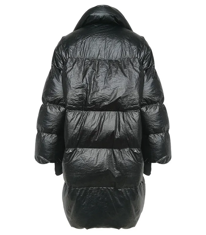 Ribbons Women's Winter Parkas CottonJackets Stand Collar Long Sleeve Asymmetric Jacket Female Fashion Clothes Tide