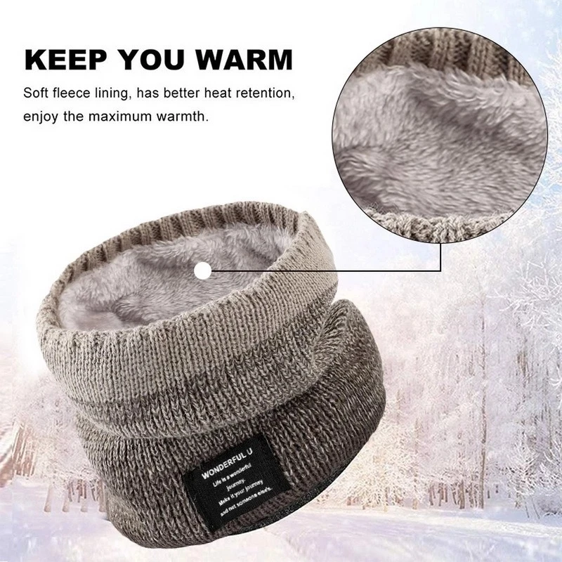 Luxurious Knitted Fleece Winter Scarf & Neck Warmer