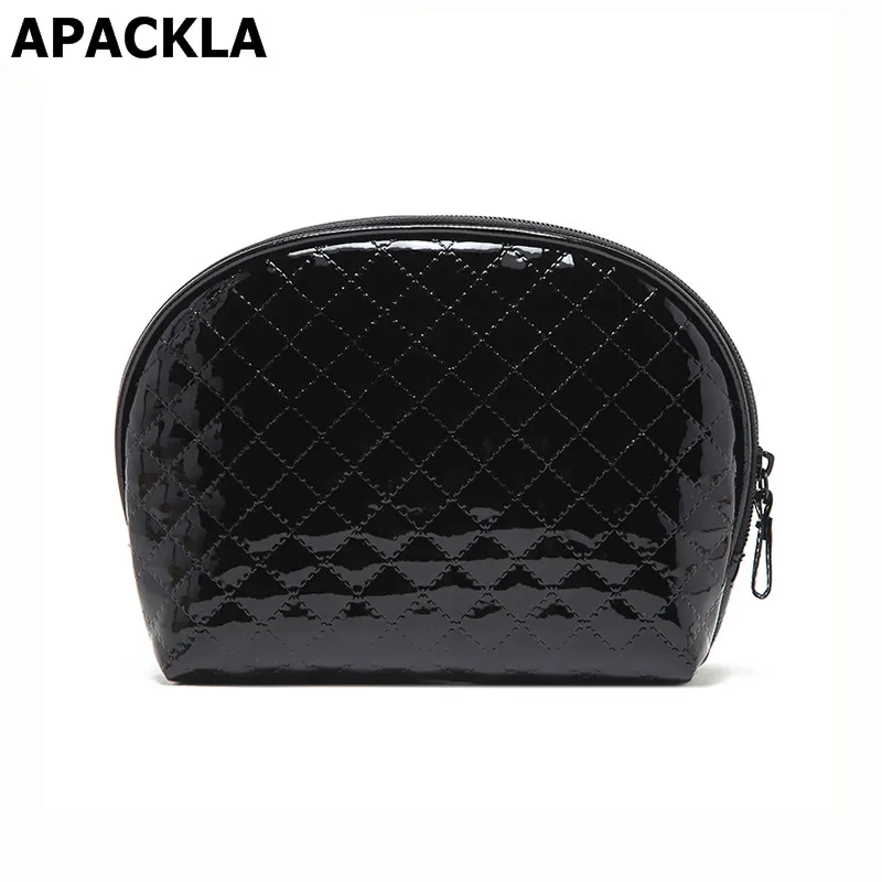 APACKLA 2019 женская косметичка из лакированной кожи сумка для макияжа стеганый чехол