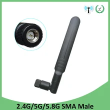 2,4 ГГц 5 ГГц 5,8 ГГц Антенна 5dBi SMA разъем двухдиапазонный wifi антенна беспроводная антенна маршрутизатор 2,4 ГГц 5,8 ГГц