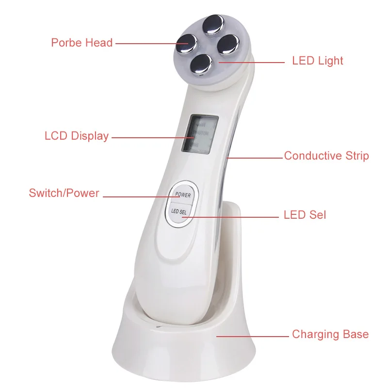 5 in 1 RF&EMS Radio Mesotherapy Electroporation Face Beauty Radio Frequency LED Photon Face Skin Rejuvenation Remove Wrinkle 3