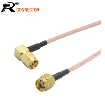 

100pcs/lot RP SMA Male to SMA Right Angle Male Plug Connector RG316 Pigtail Cable Assembly SMA to SMA Cable 15cm/50cm/100cm