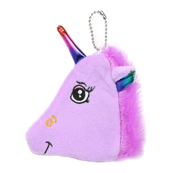 

Cartoon Unicorn Pendant with Chain Bag Charms Keychain Crafts (Purple)