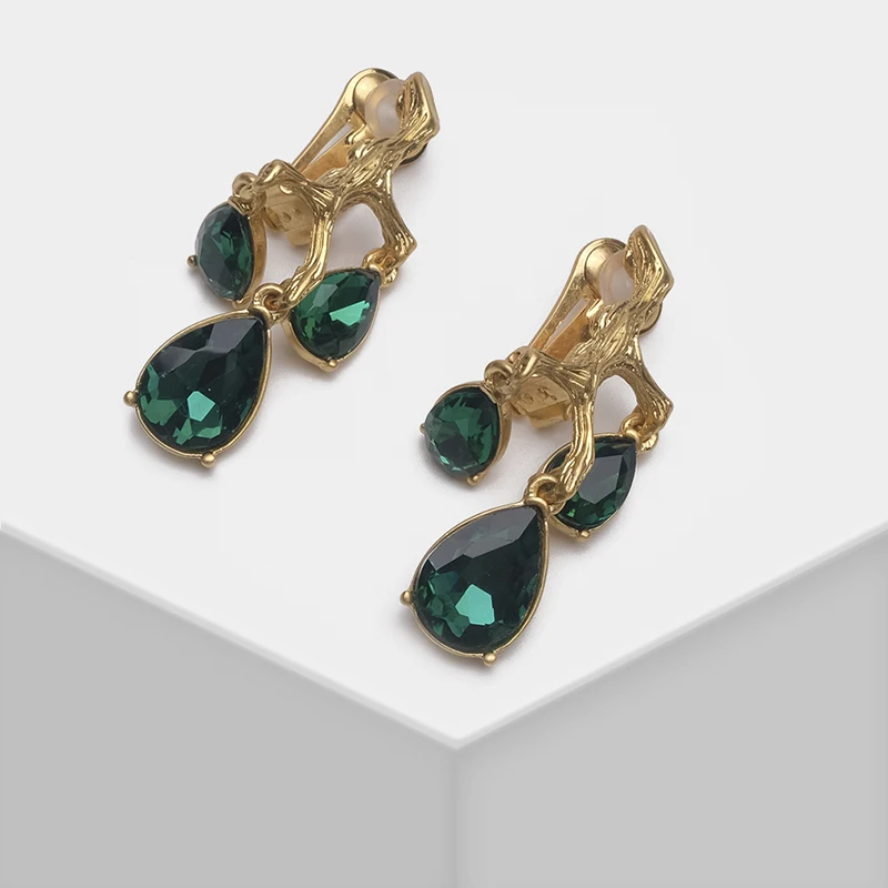 

Amorita boutique Water drop design tree branch modelling fashion clip earrings