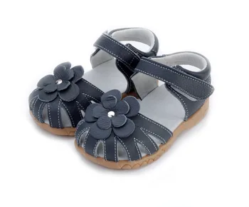 

Hot Sales Hot Selling Solid White Genuine Leather Girls Closed-toe Sandals Anti-slip Sweat Absorbing Europe And America Genuine