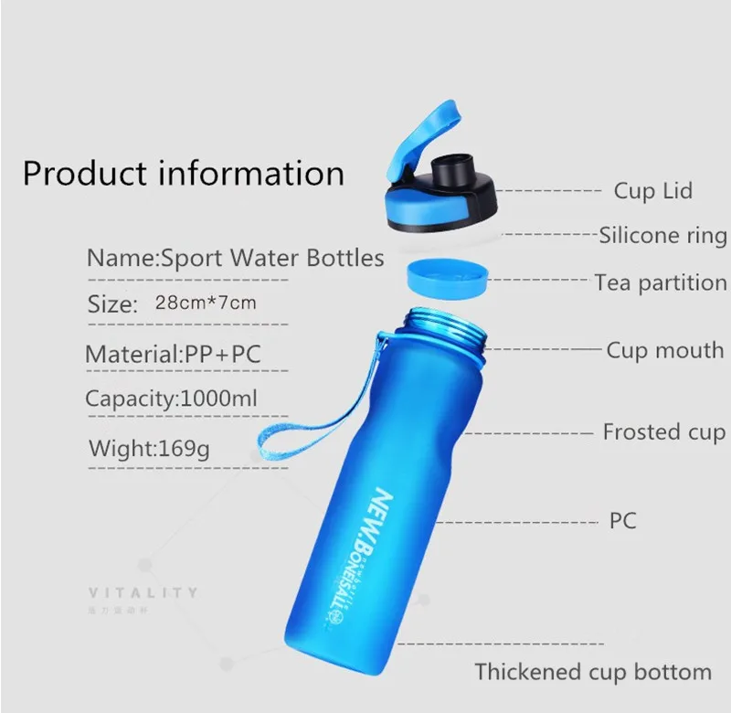 Спортивные бутылки для воды 1000 мл/600 мл питьевая вода My Water Tea инфузионный стакан