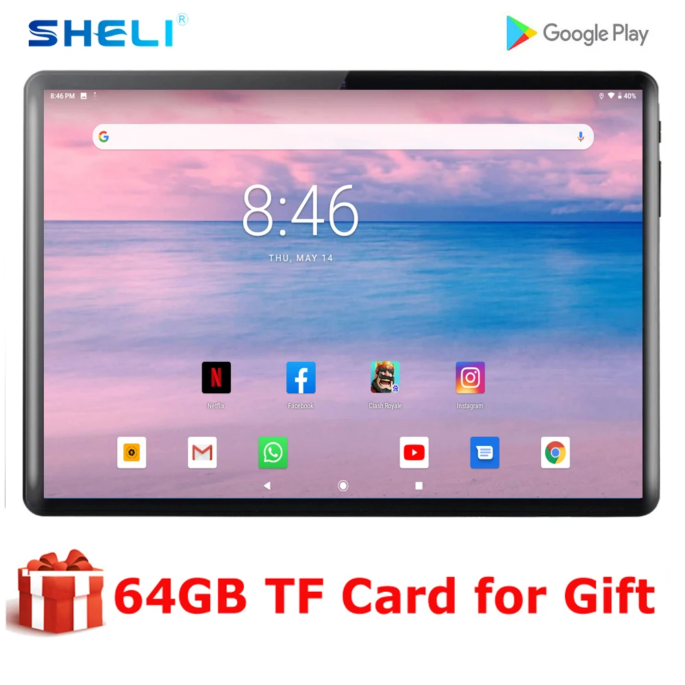 Планшет с 10-дюймовым дисплеем ОЗУ 2 Гб ПЗУ 32 ГБ 1280x800 IPS 2.5D стекло 3G WCDMA Wi-Fi Netflix 10 1 |