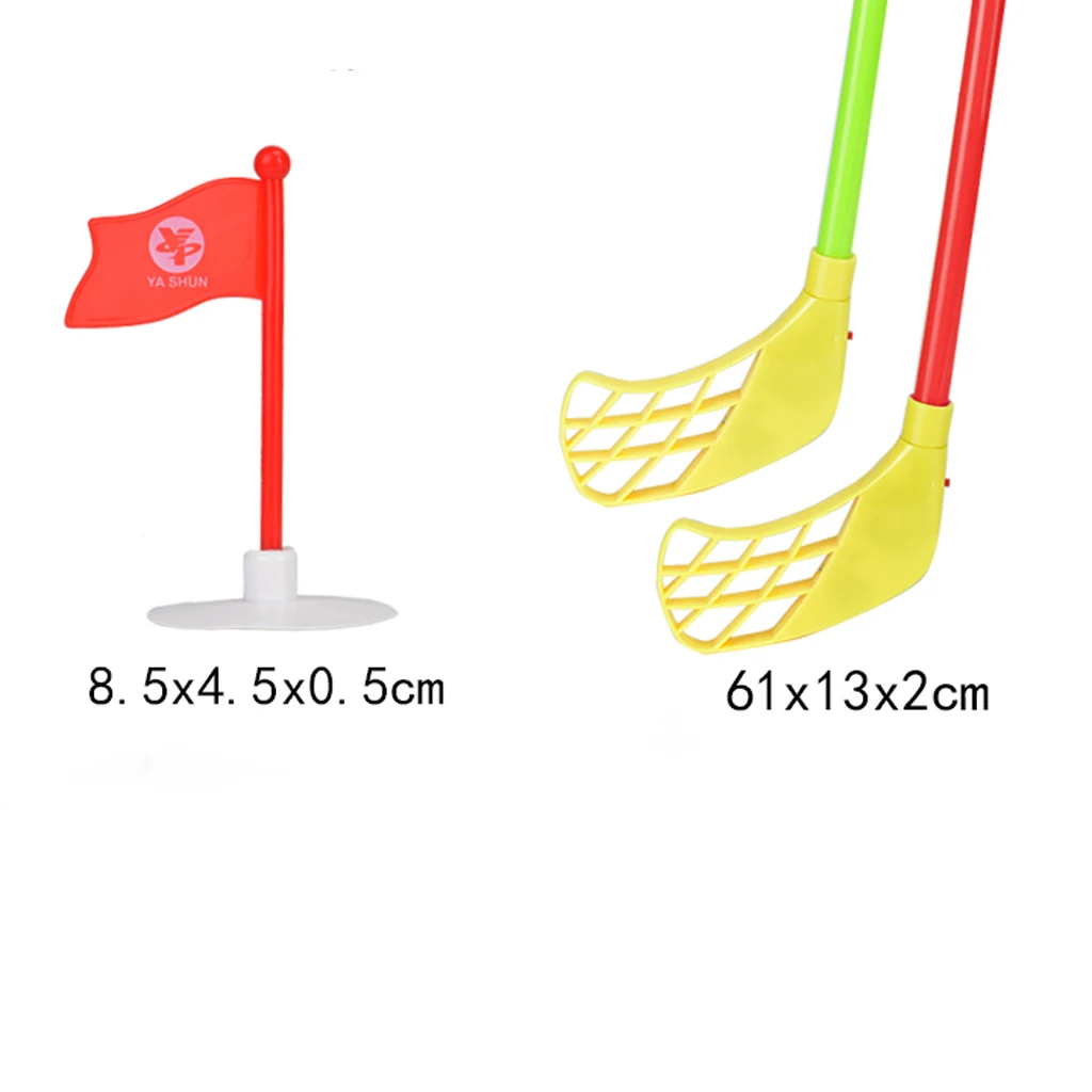 Mini Hockey Goal Set 2 Nets 2 Sticks 2 Balls Children Indoor Outdoor Games