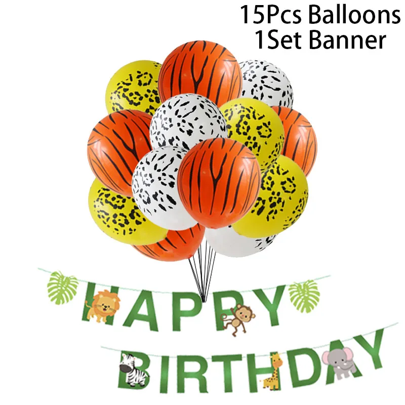 1 Набор джунгли воздушные шарики в форме животных баннер для вечеринки в честь Дня Рождения для вечеринки в стиле сафари Джунгли Тема вечерние шары День рождения Декор ребенок день рождения воздушные шары - Цвет: banner ballon set-14