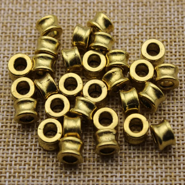 30pcs/lot Big Hole 4.5mm, Metal Spacer Beads for Jewelry Making DIY Handmade fit Charm Bracelet Jewelry Findings Z863 antique gold