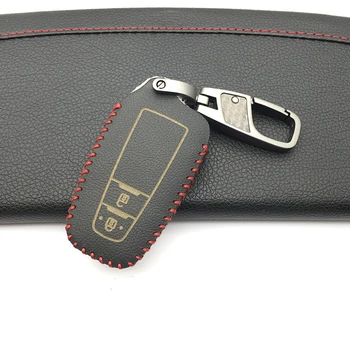 

For Toyota CHR C-HR Camry Prius Prado 2016 - 2018 100% Genuine Leather Car Key Fob Cover Case 2 Buttons Remote Protect Shell