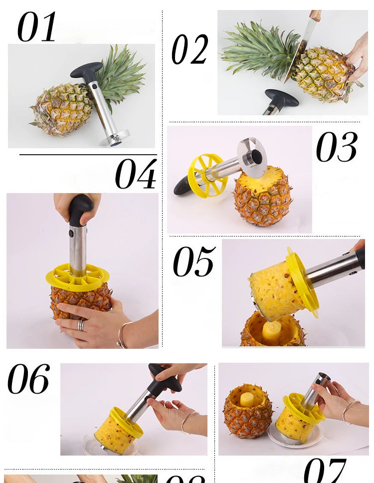 Слайсер для ананаса Овощечистка из нержавеющей стали разделочный кухонный нож для фруктов аксессуары ломтерезка для ананаса измельчители 1 шт