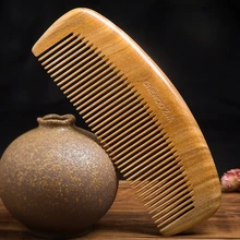 

Green Sandalwood Comb Smooth Hair Curly Hair Anti-winding Anti-static Wide-tooth Fine-tooth Carving Portable Styling Tool