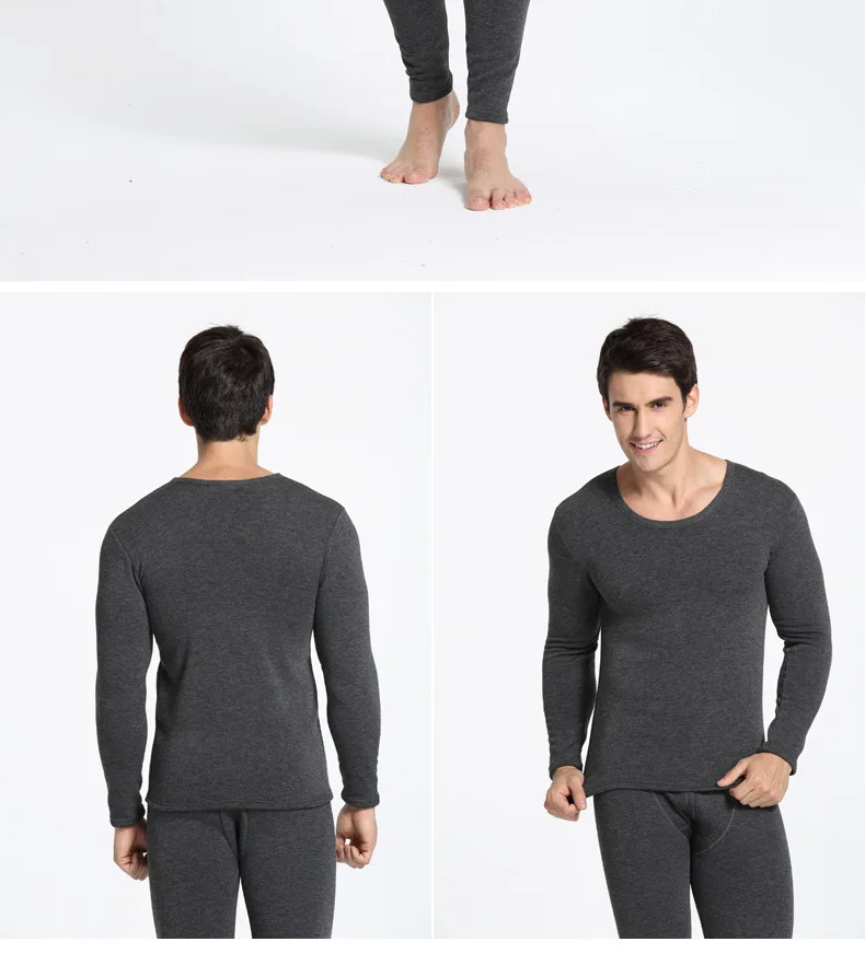 Thermal Underwear Sets Men Winter Thermo Underwear Long Johns Winter Clothes Male Thick Thermal Clothing Solid mens long underwear