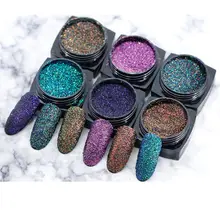 6 шт./партия маникюр Дизайн ногтей DIY Кристалл эпоксидный яркий градиент блестки роскошный зыбучий песок порошок