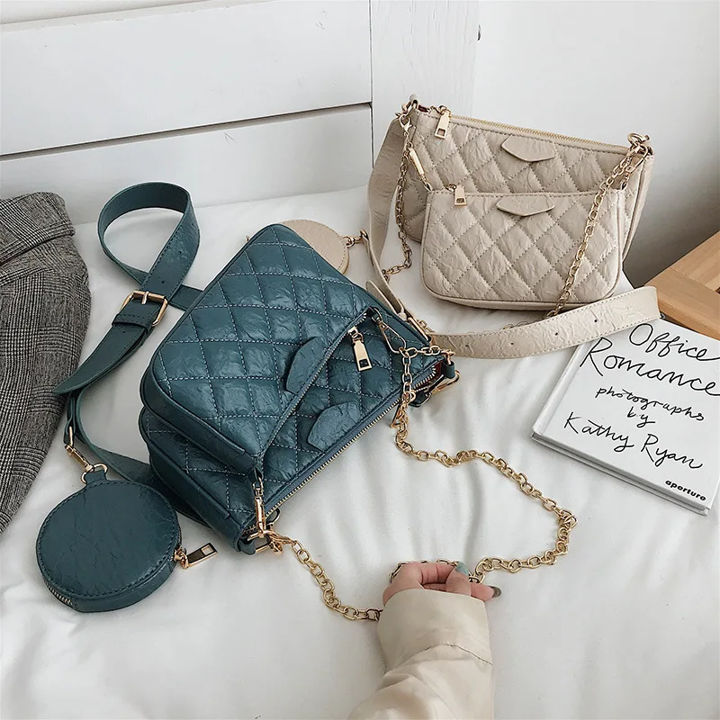 Новый стильный комплект из трех предметов искусственной кожи сумки разных