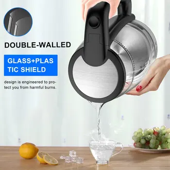 

WEOOLA Electric Kettle SpeedBoil BPA-Free Glass Tea Kettle Cordless Kettle with Auto Shut-Off and Boil-Dry Protection