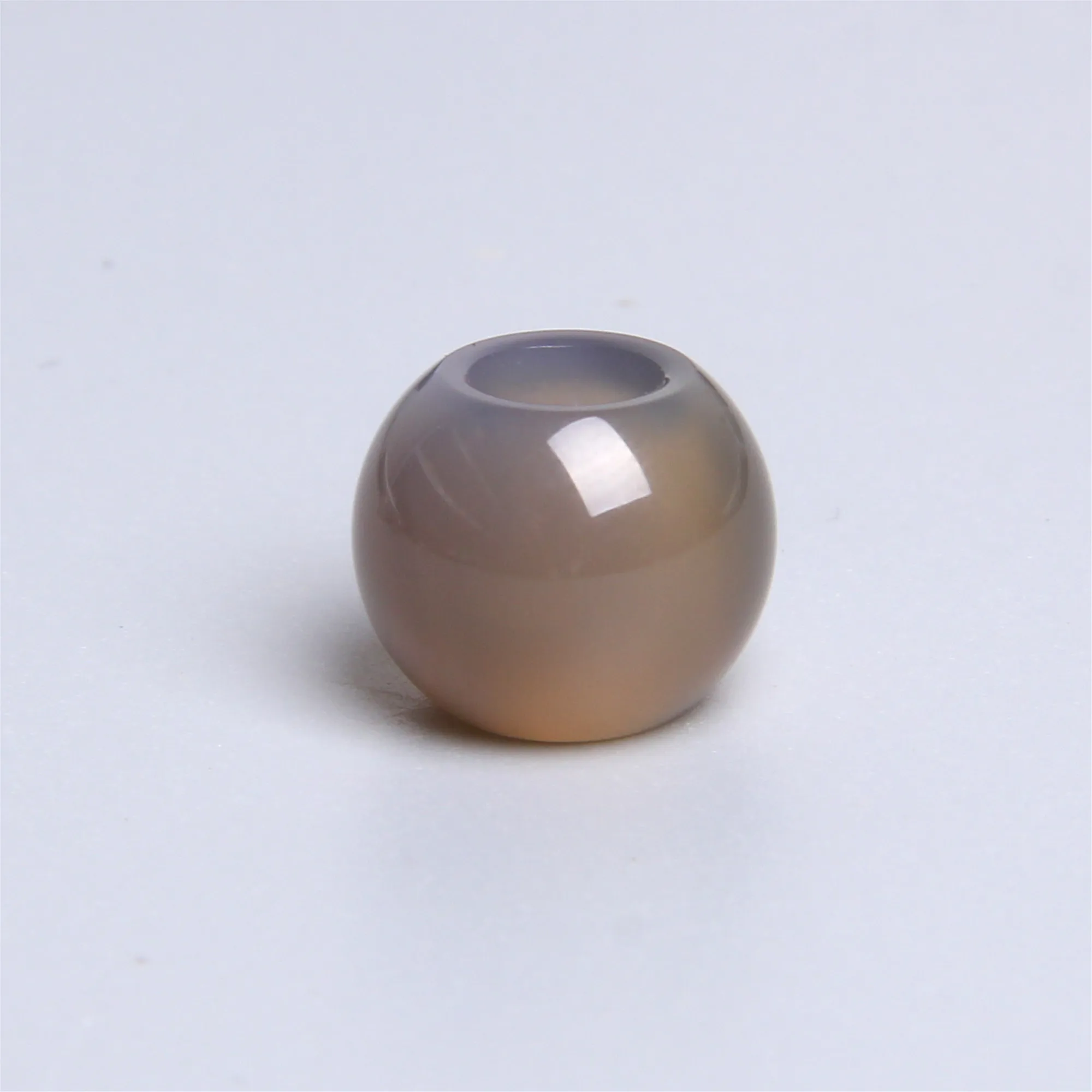 10. gray agate 10 шт./партия натуральные большие дырочки, каменные бусы из драгоценных камней, шар, бусы украшение кулон для изготовления ювелирных изделий, браслет, ожерелье, серьги, отверстие 5 мм - Цвет: 10. gray agate