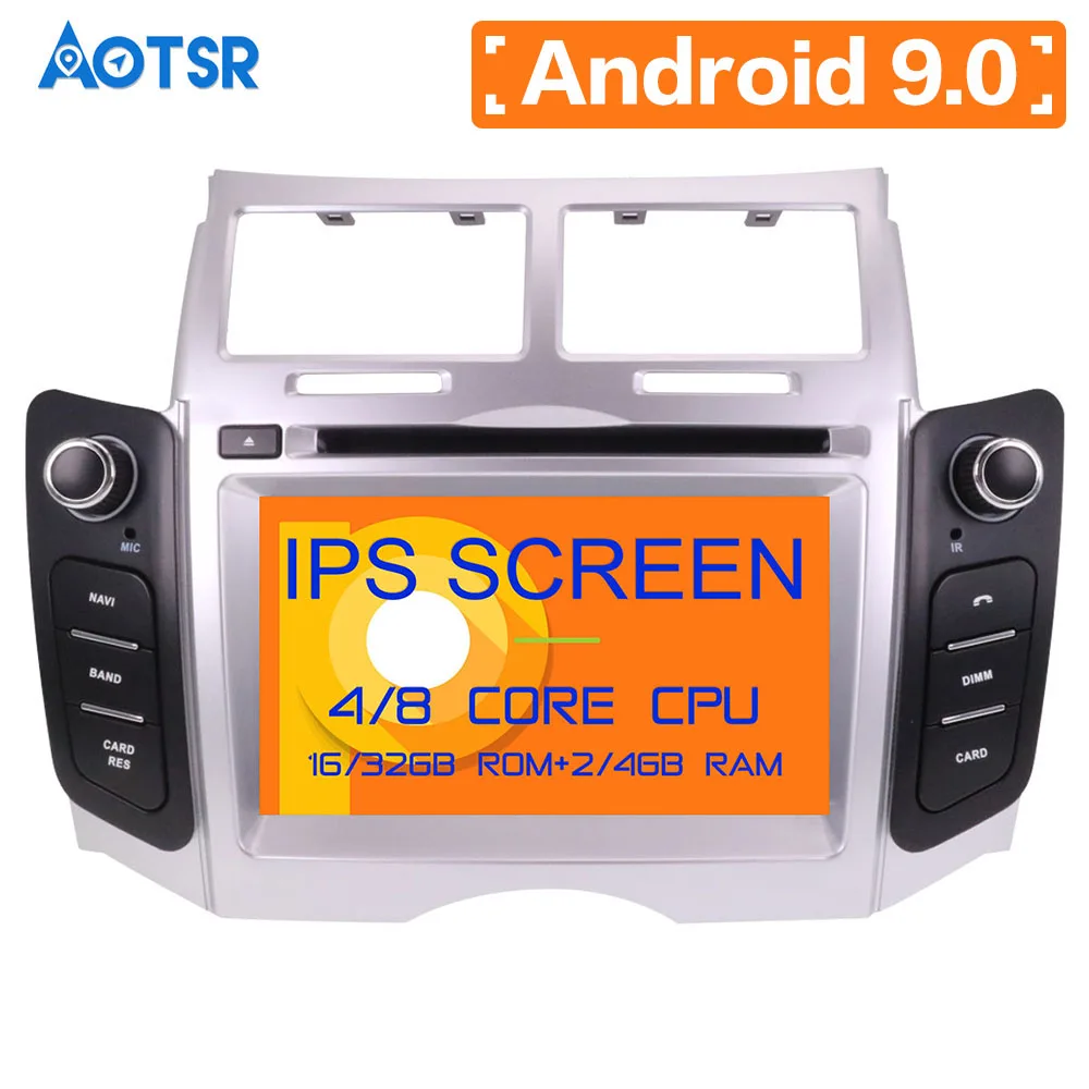 AOTSR GPS навигация Android 9 автомобильный DVD плеер видео Автомобильный стерео ISO для Toyota